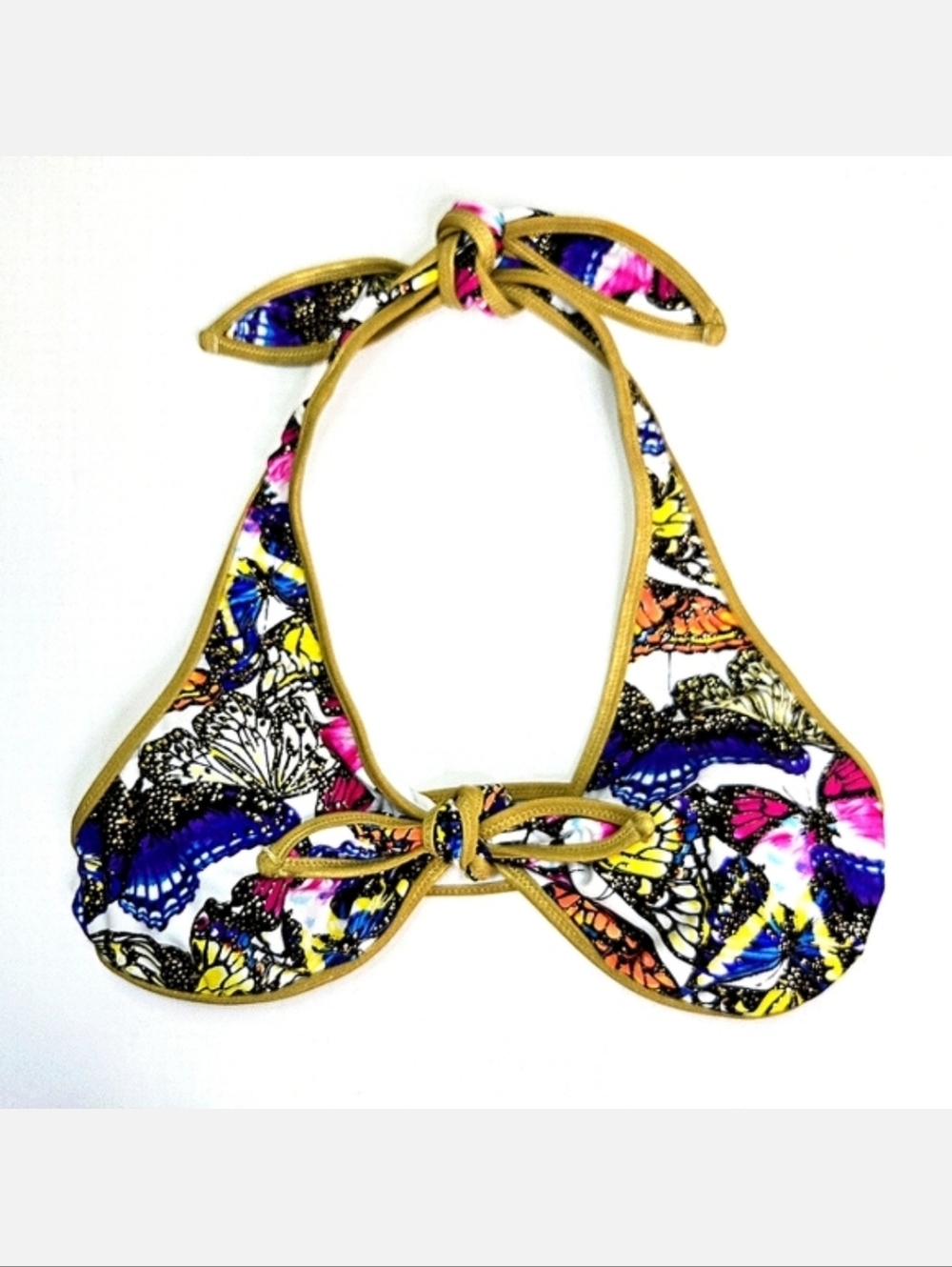 3/$15 🦋 g:21 Butterfly Print Halter Bikini Top, Size M ~ NWT